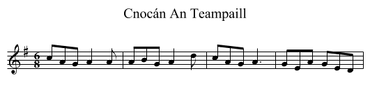 Cnocán An Teampaill - staff notation