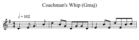 Coachman's Whip (Gmaj) - staff notation
