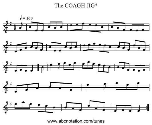 COAGH JIG*, The - staff notation