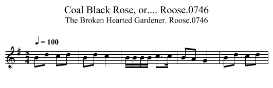 Coal Black Rose, or.... Roose.0746 - staff notation