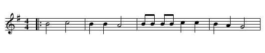 Coal Black Rose - staff notation