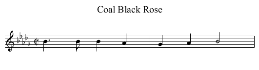 Coal Black Rose - staff notation