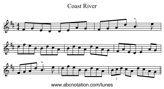 Coast River - staff notation