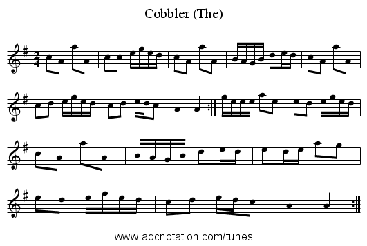 Cobbler (The) - staff notation