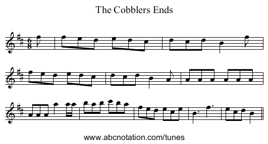 Cobblers Ends, The - staff notation