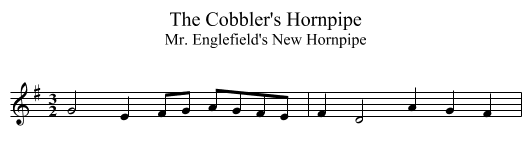 Cobbler's Hornpipe, The  - staff notation