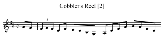 Cobbler's Reel [2] - staff notation
