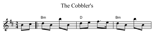 Cobbler's, The  - staff notation