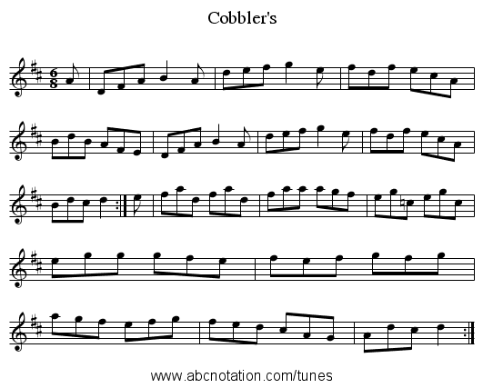 Cobbler's - staff notation