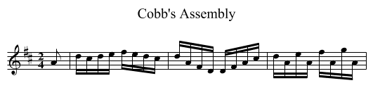 Cobb's Assembly - staff notation