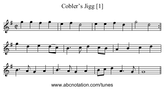 Cobler’s Jigg [1] - staff notation