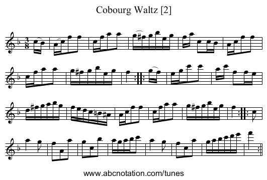 Cobourg Waltz [2] - staff notation