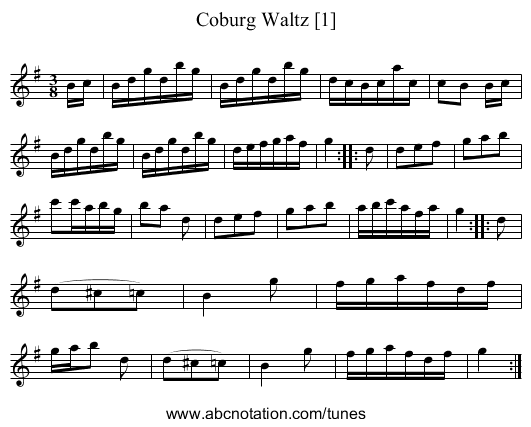 Coburg Waltz [1] - staff notation
