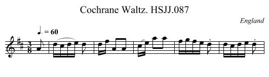 Cochrane Waltz. HSJJ.087 - staff notation