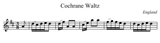 Cochrane Waltz - staff notation