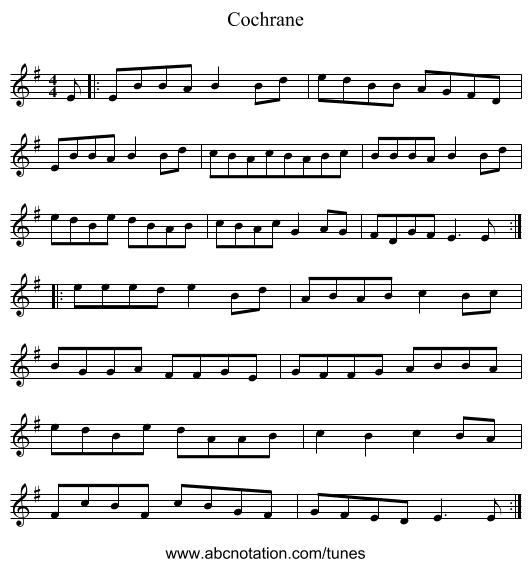Cochrane - staff notation