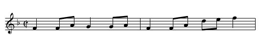 Cock a Bendie - staff notation