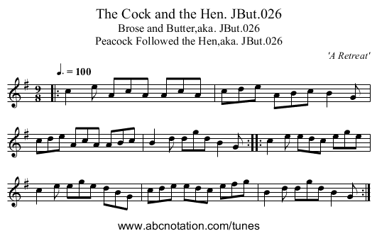 Cock and the Hen. JBut.026, The - staff notation