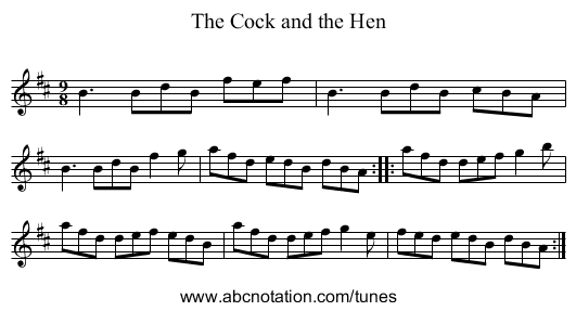 Cock and the Hen, The - staff notation