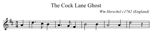 Cock Lane Ghost, The - staff notation