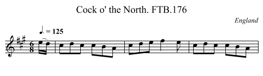 Cock o' the North. FTB.176 - staff notation