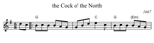 Cock o' the North, the  - staff notation