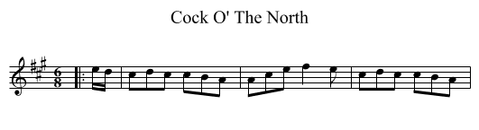 Cock O' The North - staff notation