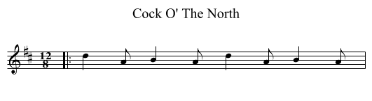 Cock O' The North - staff notation