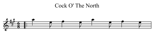 Cock O' The North - staff notation