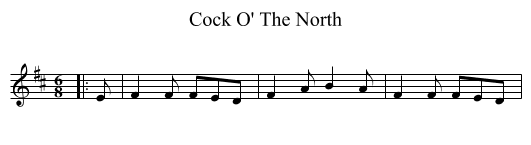Cock O' The North - staff notation