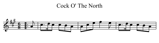 Cock O' The North - staff notation