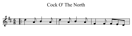 Cock O' The North - staff notation