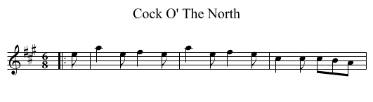 Cock O' The North - staff notation