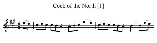 Cock of the North [1] - staff notation