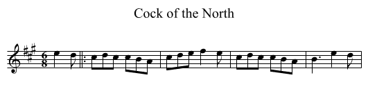 Cock of the North - staff notation
