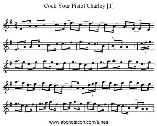 Cock Your Pistol Charley [1] - staff notation