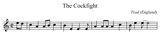 Cockfight, The - staff notation