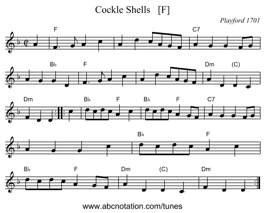 Cockle Shells   [F] - staff notation