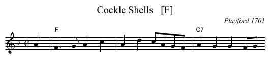 Cockle Shells   [F] - staff notation