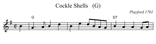 Cockle Shells   (G) - staff notation