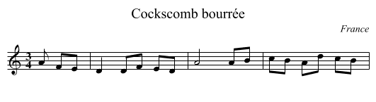Cockscomb bourrée - staff notation