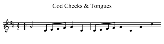 Cod Cheeks & Tongues - staff notation