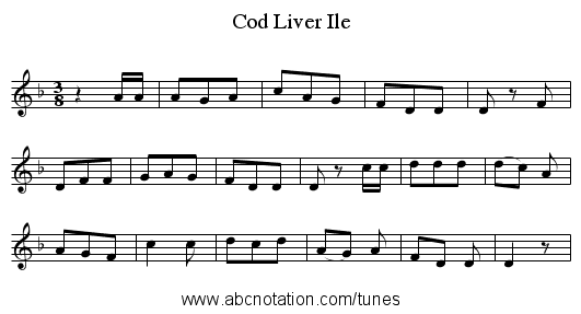 Cod Liver Ile - staff notation