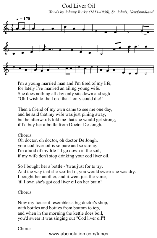 Cod Liver Oil - staff notation
