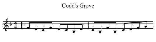 Codd's Grove - staff notation
