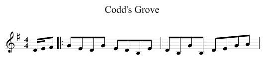 Codd's Grove - staff notation