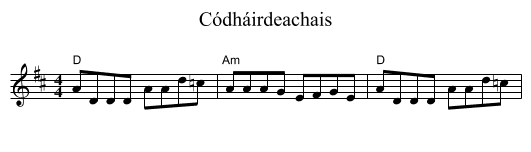 Códháirdeachais - staff notation