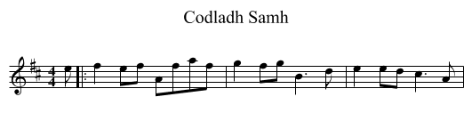 Codladh Samh - staff notation