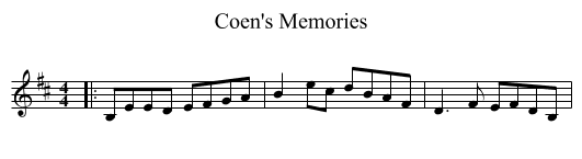 Coen's Memories - staff notation