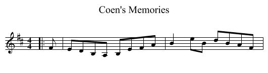 Coen's Memories - staff notation